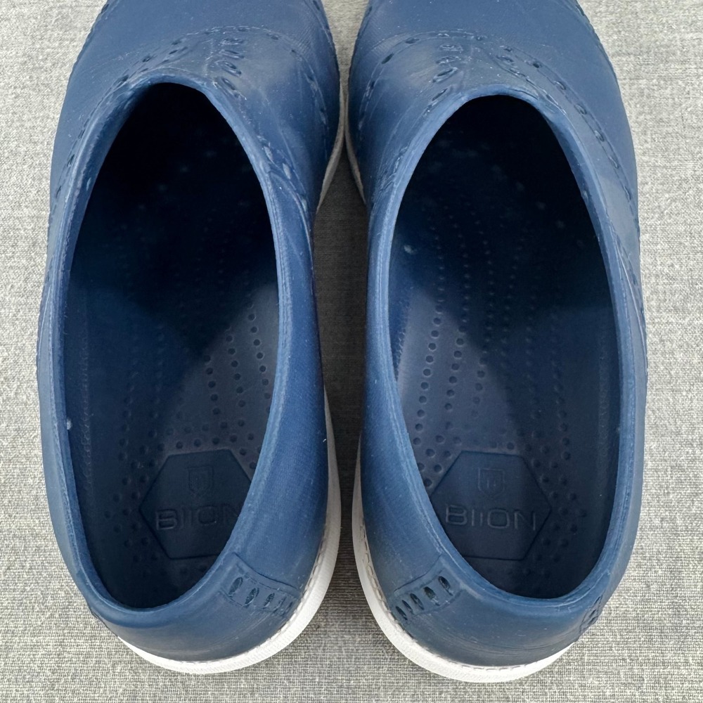 BiiON Oxford Wingtip Golf Shoes Men's Size 10 Navy Blue Spikeless Slip On - Picture 9 of 9
